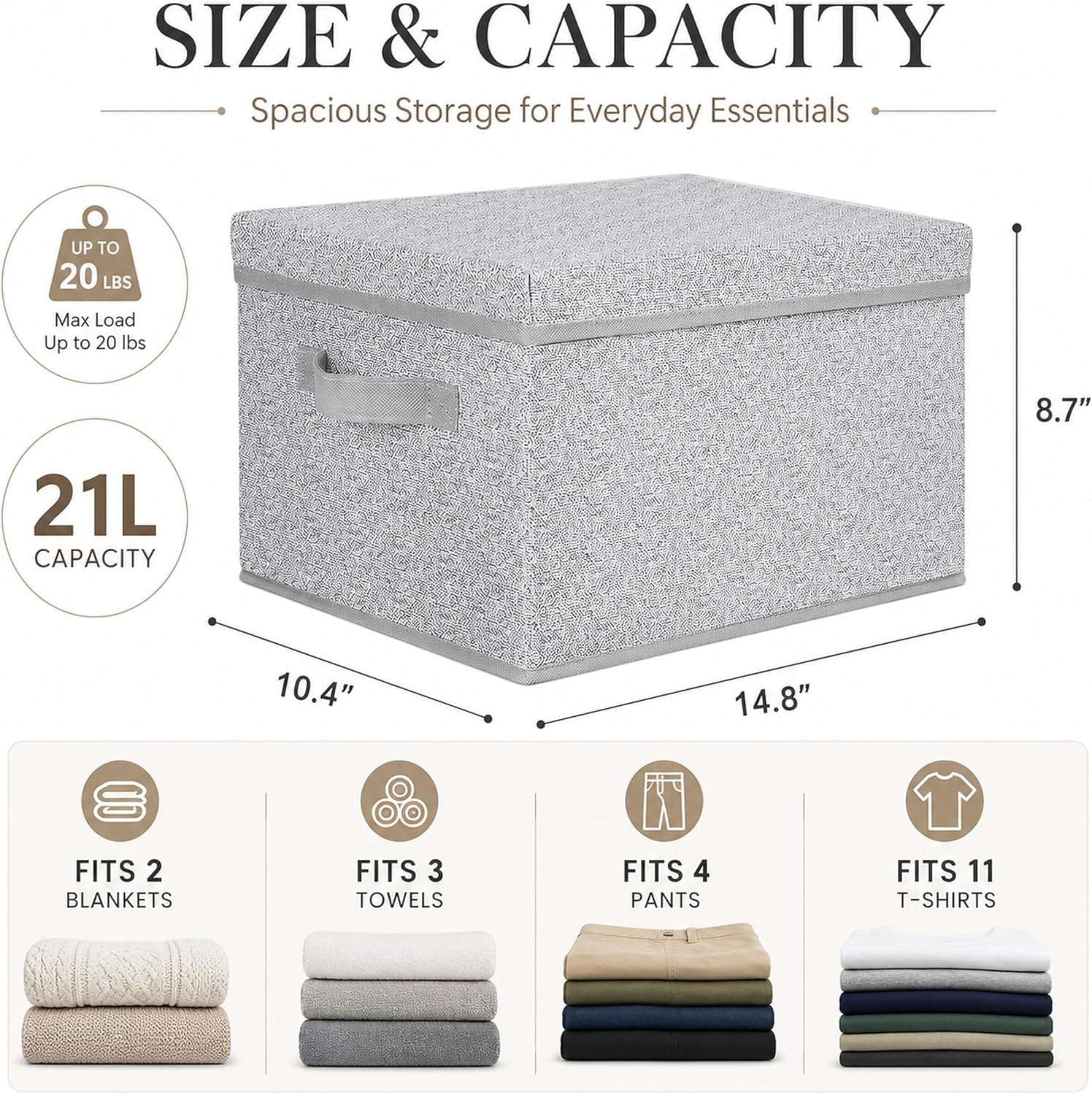 Beige Storage Bin - View 2