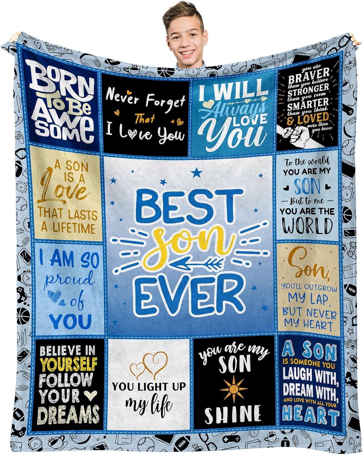 Blue Throw Pillow — 60" — 60" x 50"