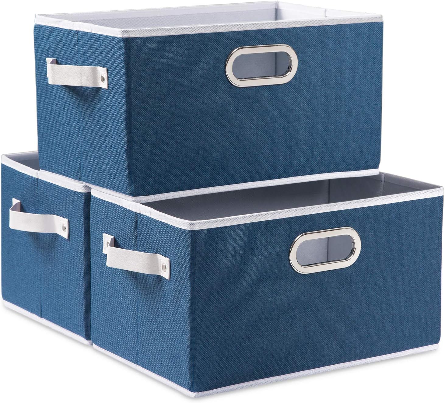 Beige Storage Bin — 7" — Royal Blue