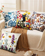 Embroidered Boho Yellow Throw Pillow Cover — 18" - View 6