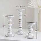 Farmhouse Black Pillar Candle - View 3
