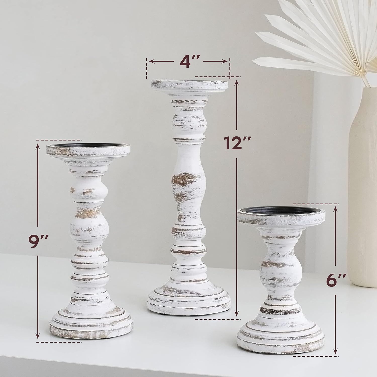 Farmhouse Black Pillar Candle - View 3