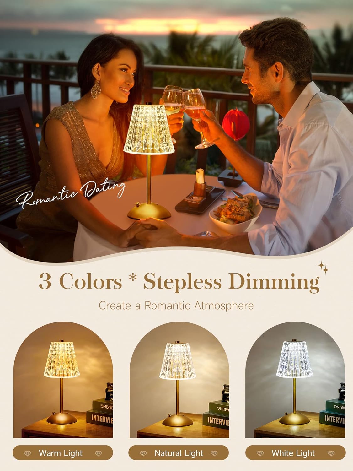 Dimmable Luxe Metal Table Lamp - View 3
