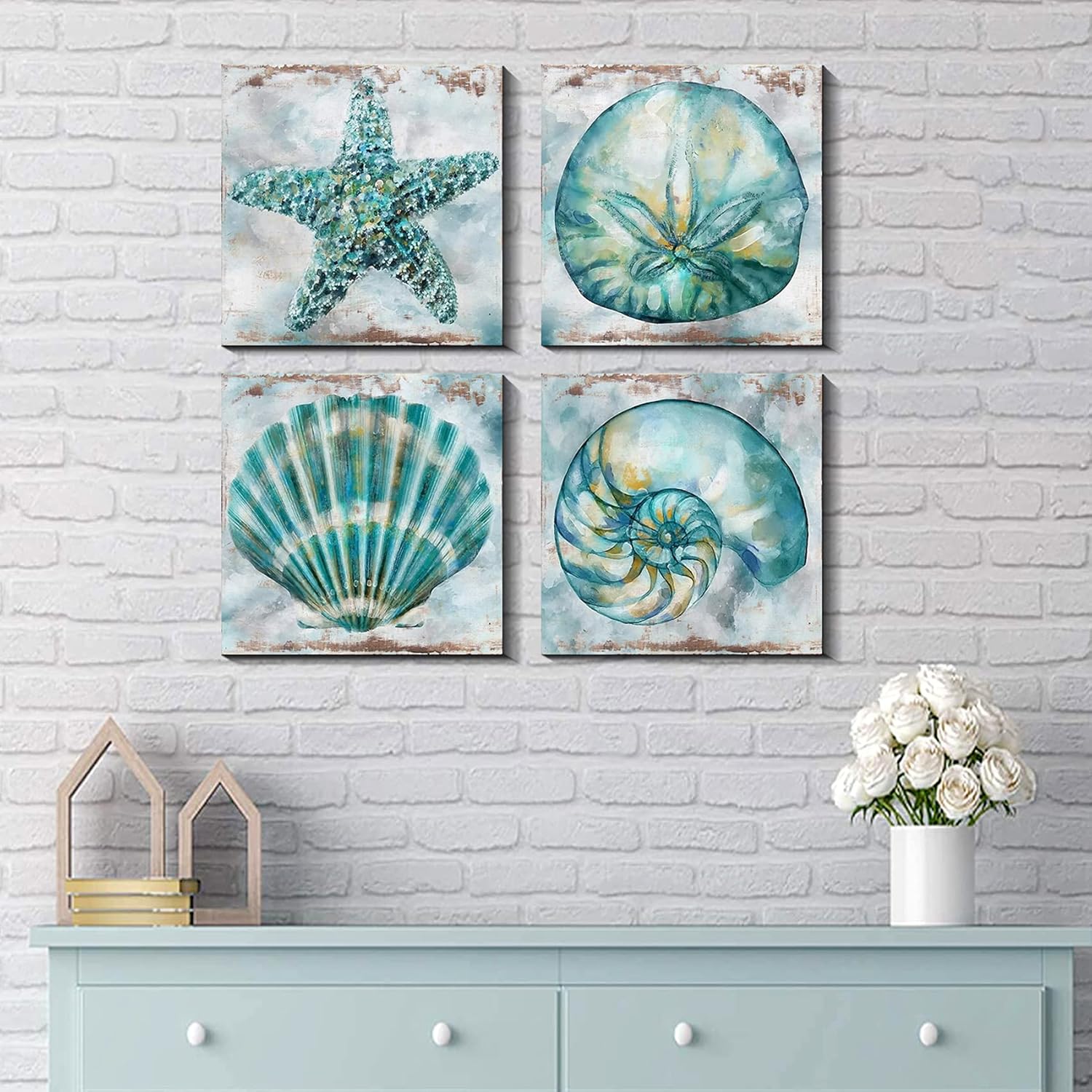 Framed Farmhouse Blue Canvas Wall Art — 20" - View 2
