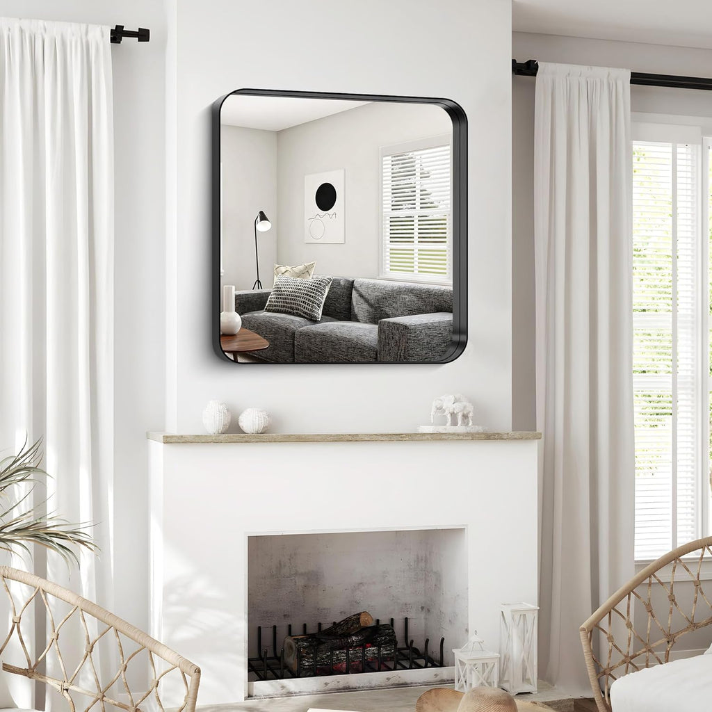 Rectangular Luxe Black Mirror — 30" - View 5