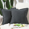 Boho Beige Throw Pillow Cover — 24" — Dark Grey