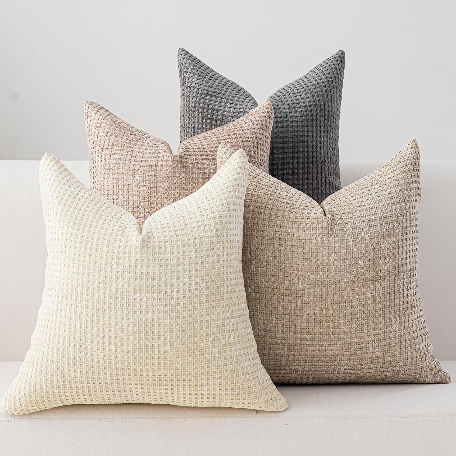 Boho Beige Throw Pillow Cover — 18" — Neutral