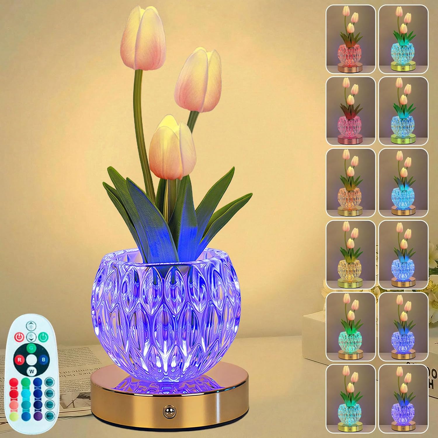 Color Changing Blue Table Lamp — Pink-Tulip 3