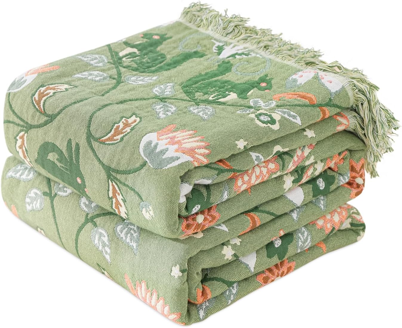 Boho Blue Throw Pillow — 50" — Green World