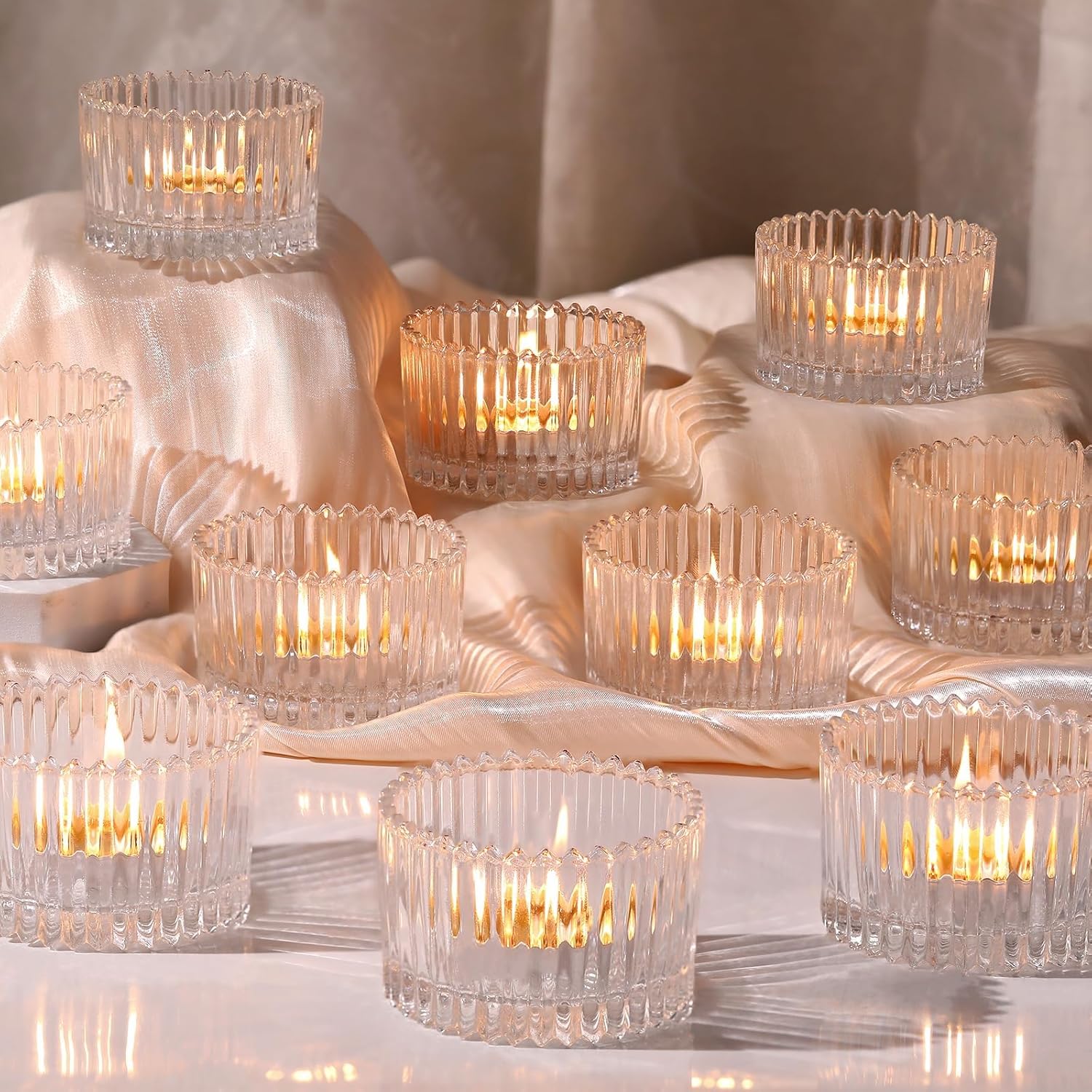 Luxe Gold Candle — 1.3" — Clear