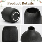 Boho Black Decorative Vase — Set of 3 - View 2