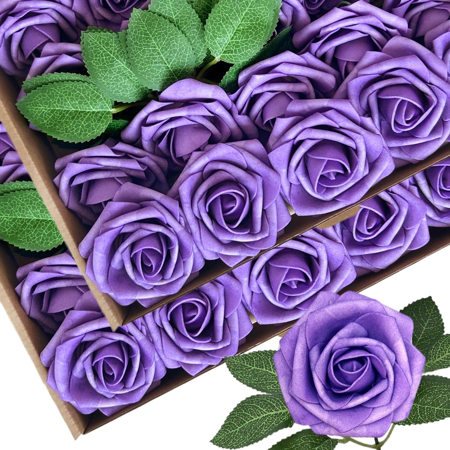Beige Artificial Flowers — Light Purple