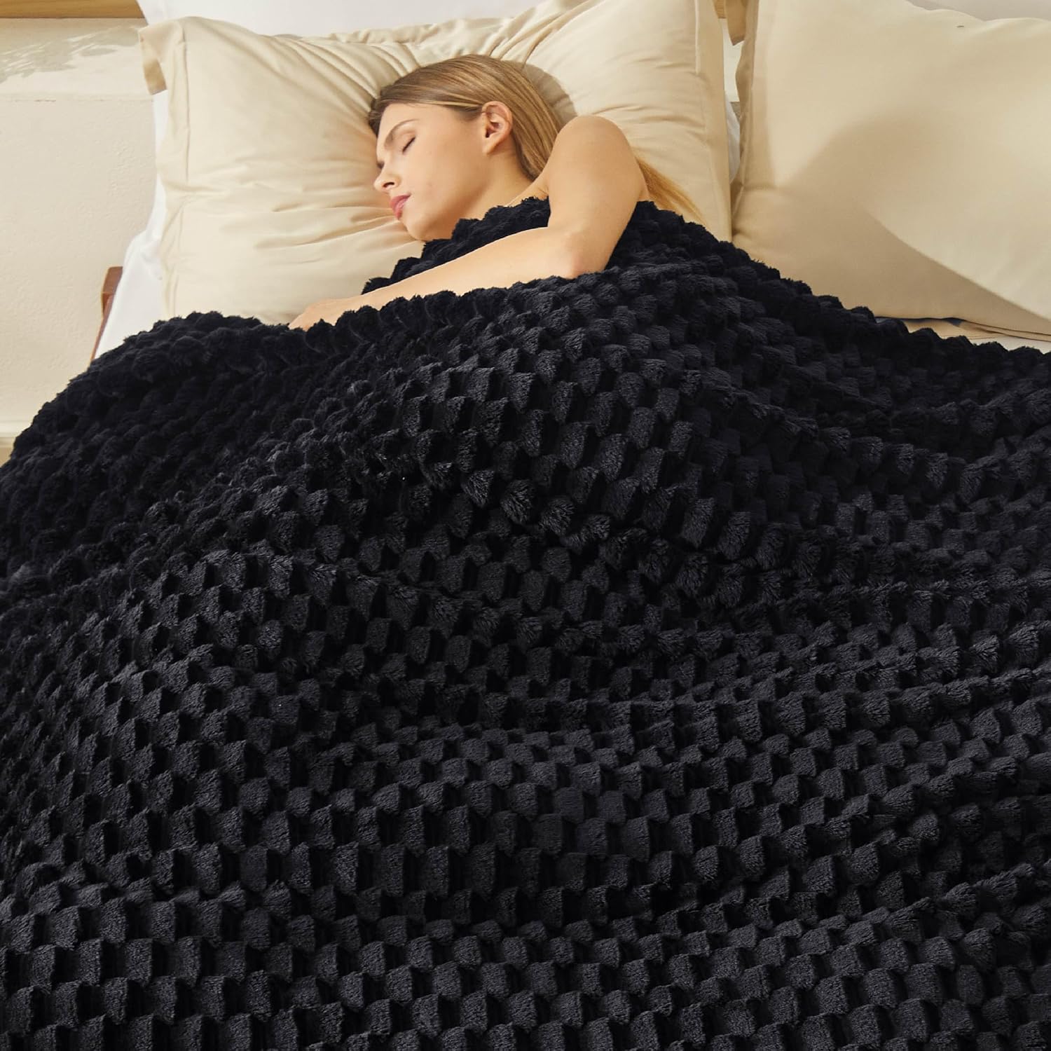 Beige Throw Pillow — 50" — 07 - Black