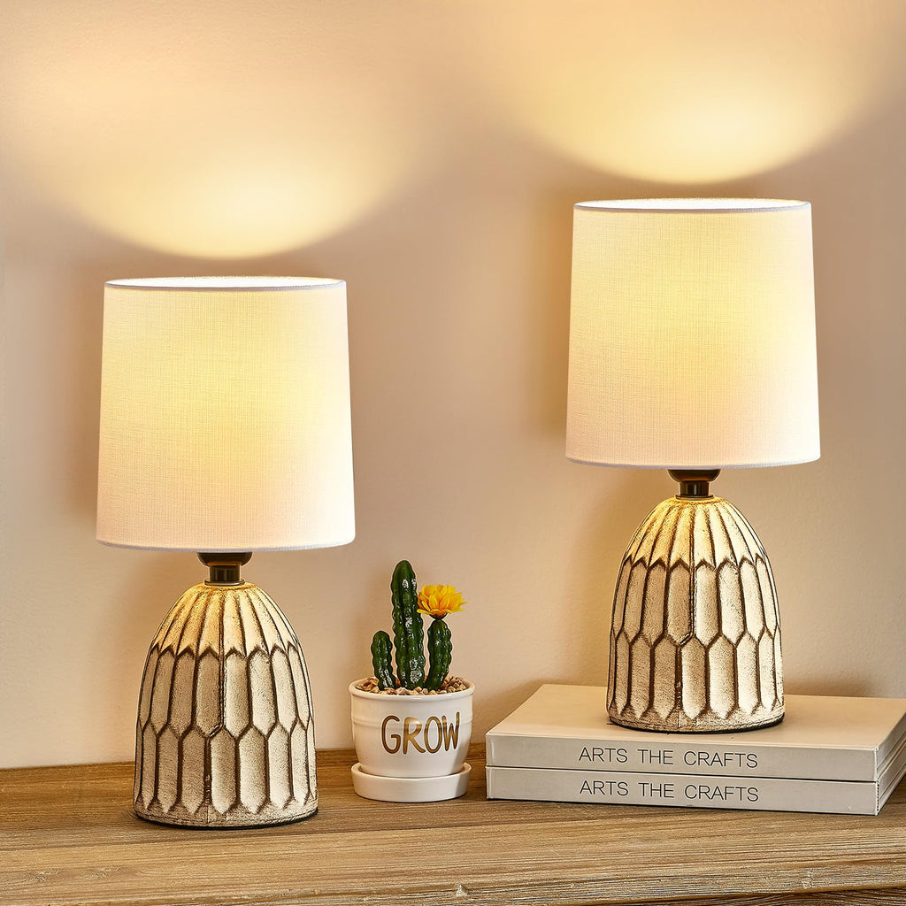 Boho Ceramic Bedside Lamp — 13.5"