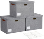 Beige Storage Bin — 17" — Gray