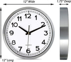 Battery Operated Modern Metal Wall Clock — 12" - View 5