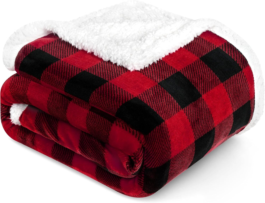 Beige Throw Pillow — 60x80 — Checker Red