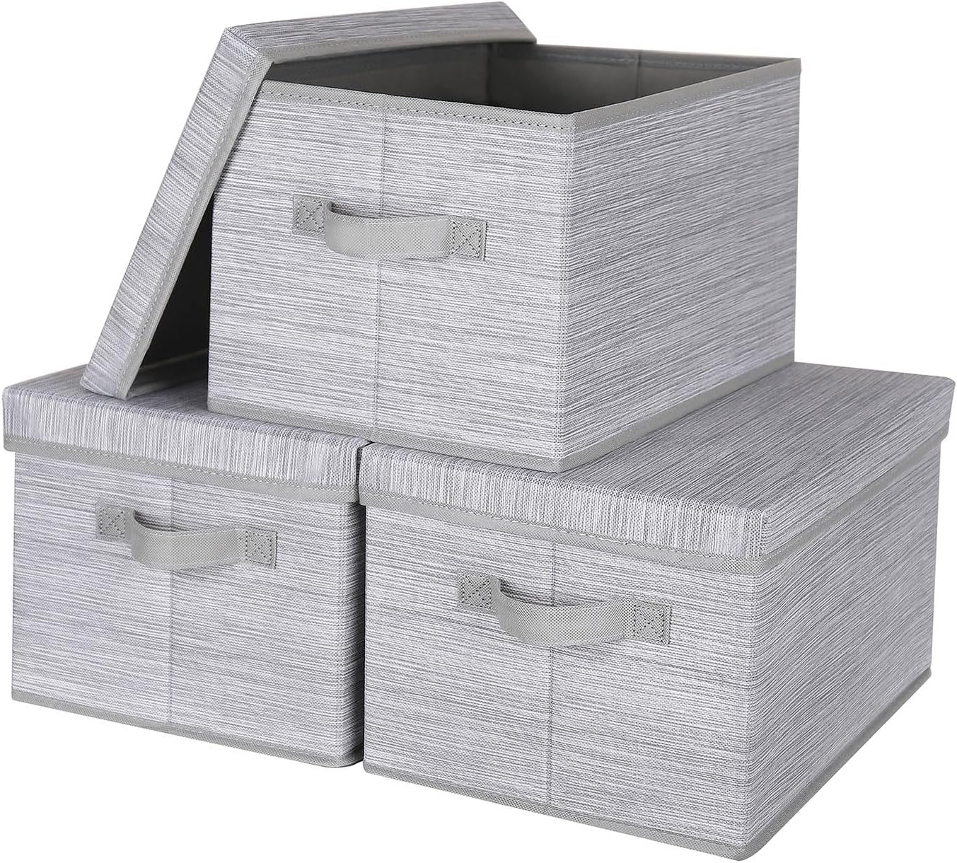 Beige Storage Bin — Slub Gray