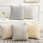 Linen Boho Beige Throw Pillow Cover — 18" - View 6