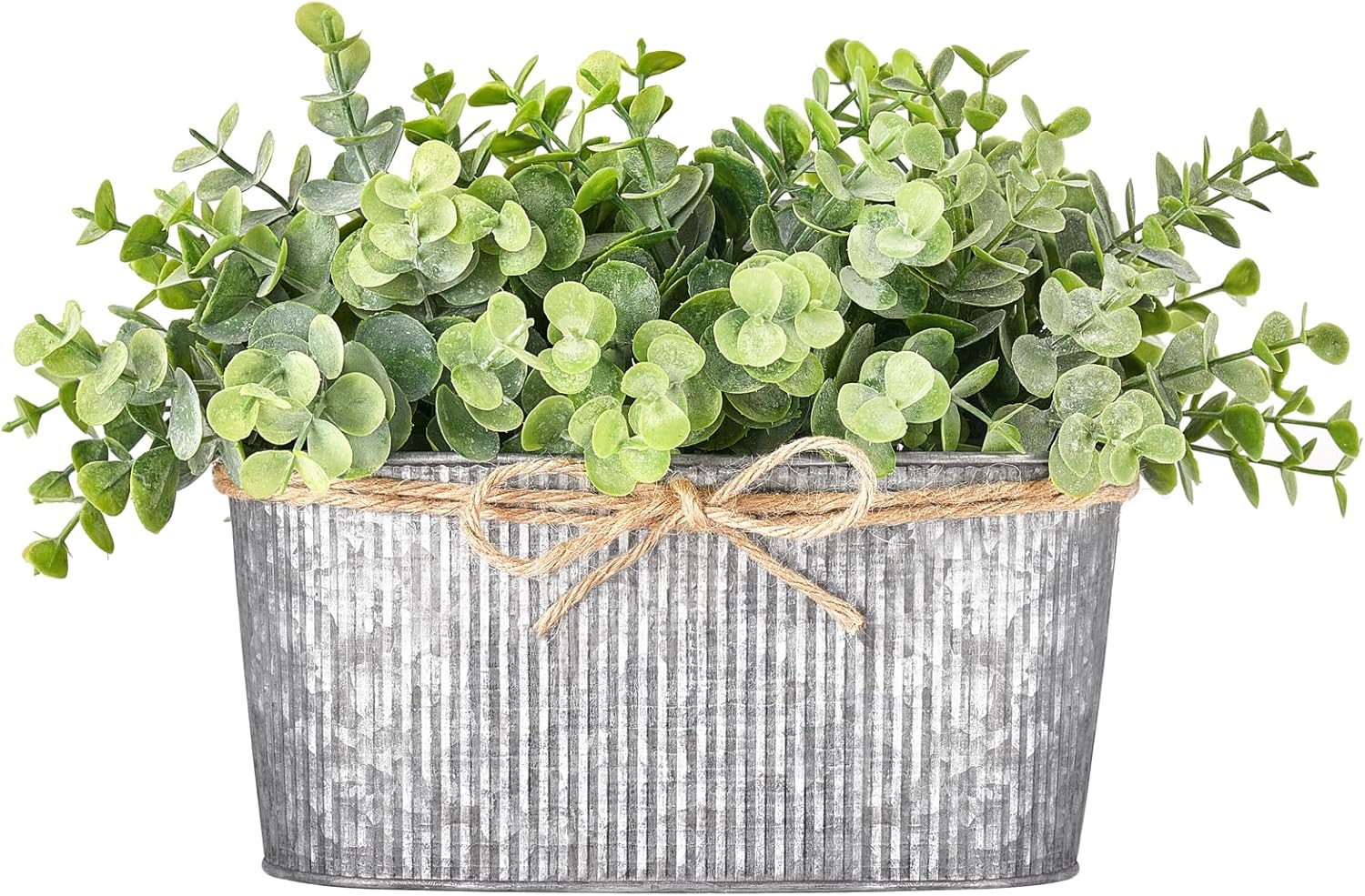 Rectangular Farmhouse Black Faux Plant — Grey
