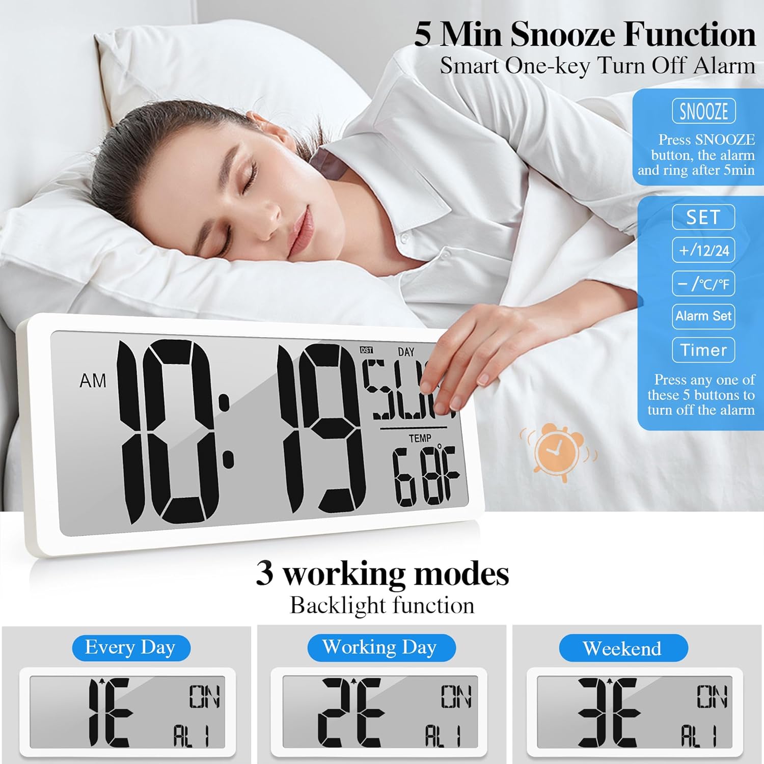 Battery Operated Wall Clock — 15.2" - View 5