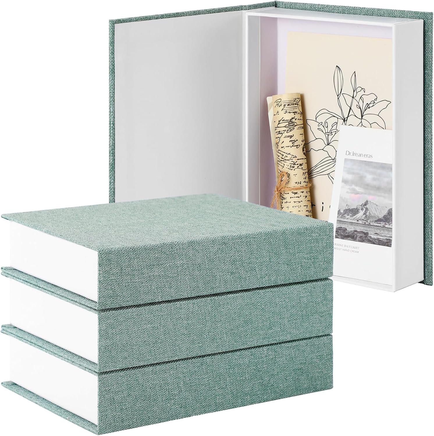 Linen Farmhouse Beige Storage Basket — 8.6 x 6.1 x 1.8 Inch