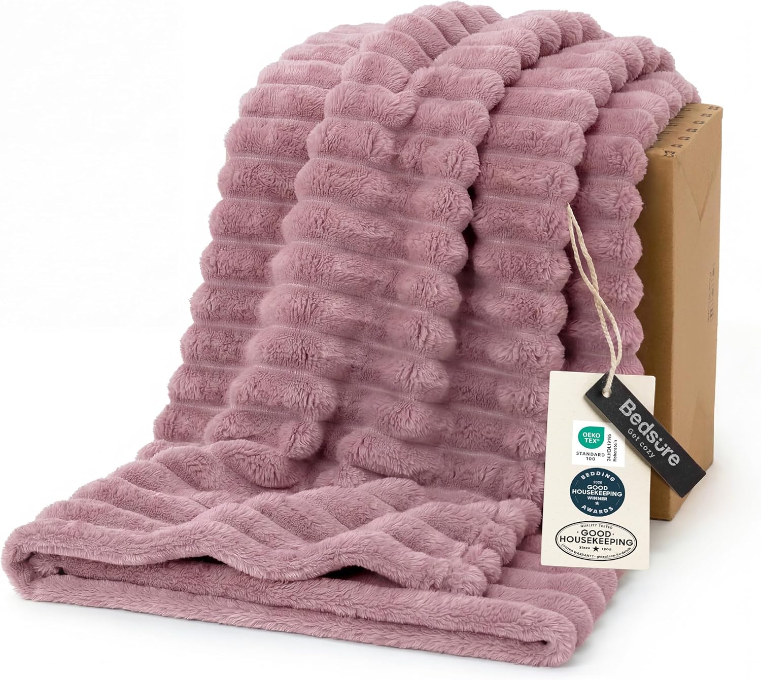 Beige Throw Pillow — 60" — Pink