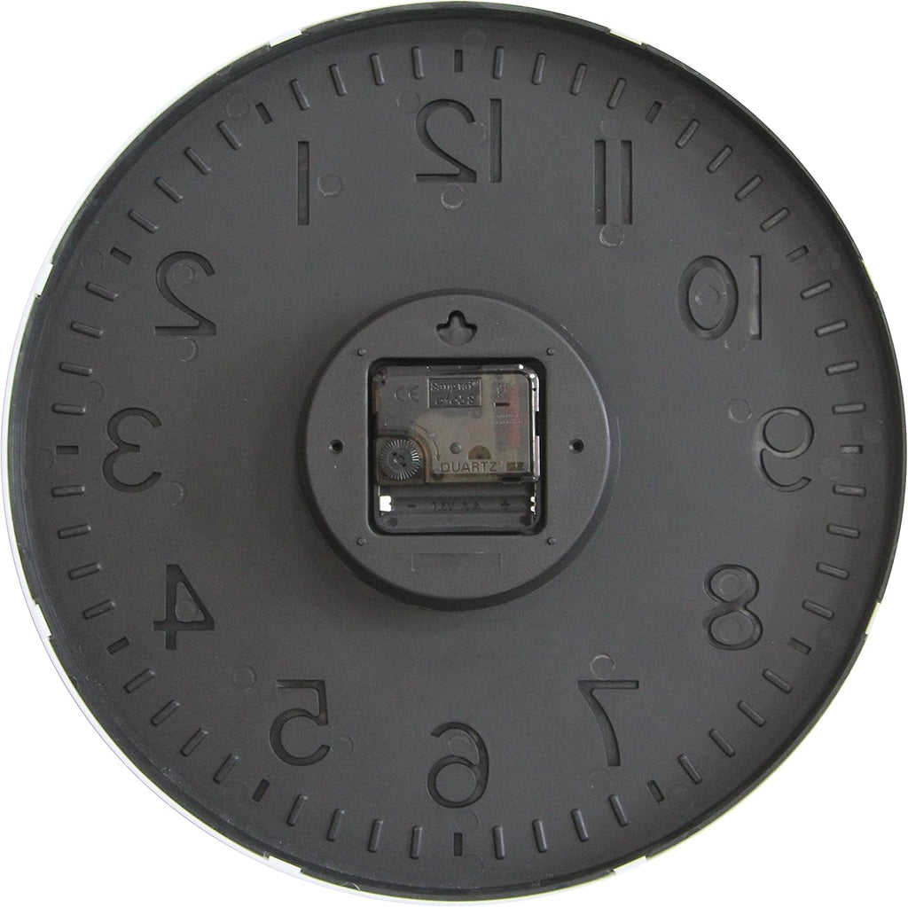 Battery Operated Luxe Black Wall Clock — 12" - View 6