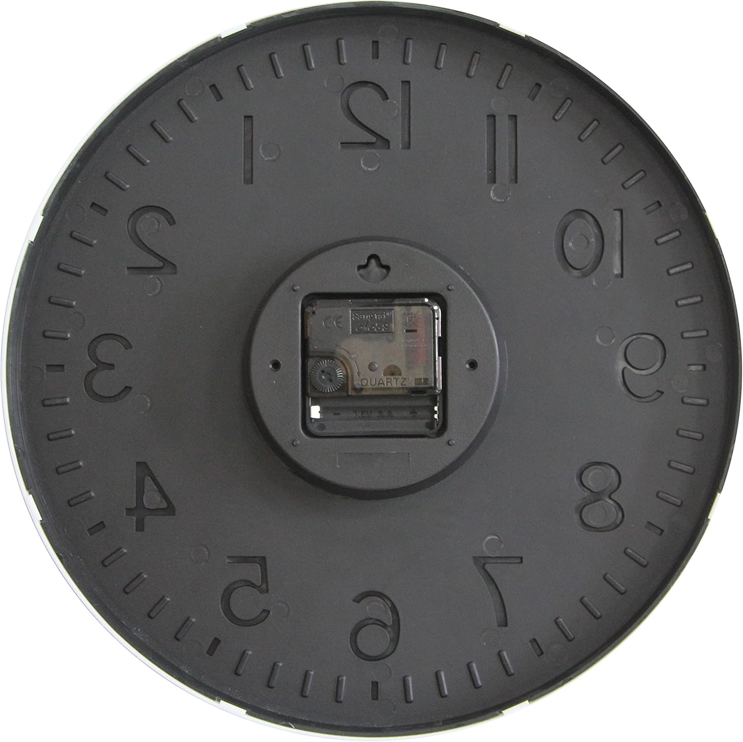 Battery Operated Luxe Black Wall Clock — 12" - View 6