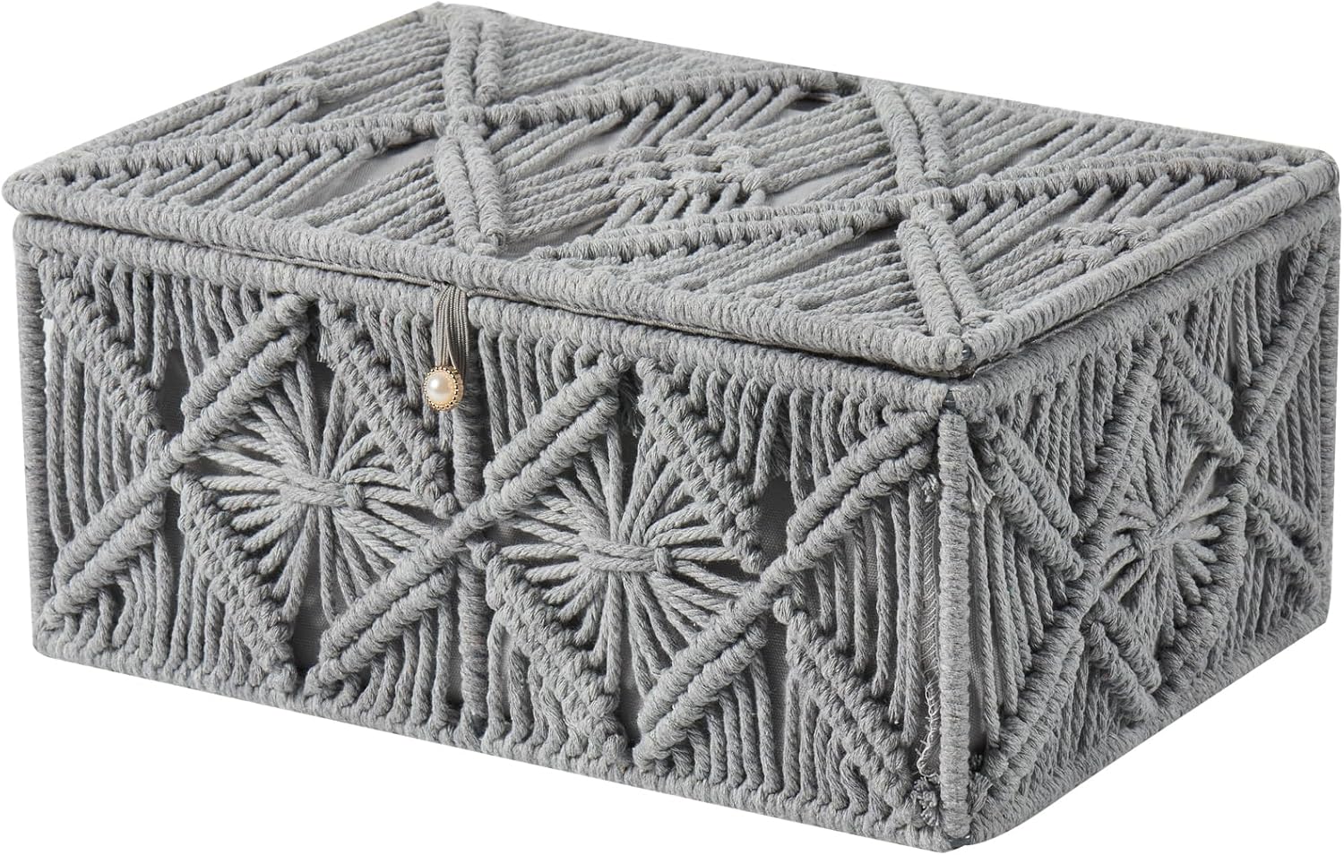 Boho Beige Storage Basket — Large