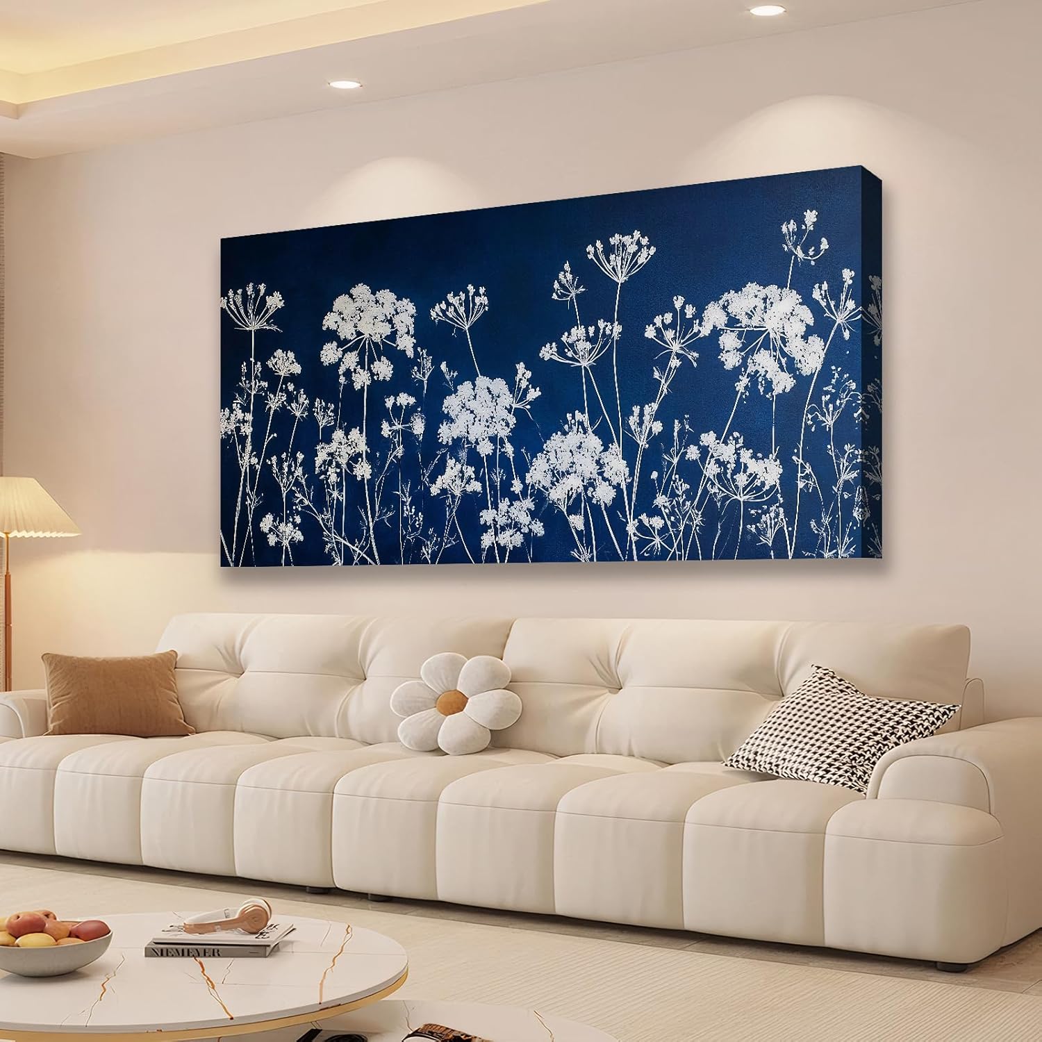 Framed Farmhouse Brown Canvas Wall Art — 40" — DANDELION