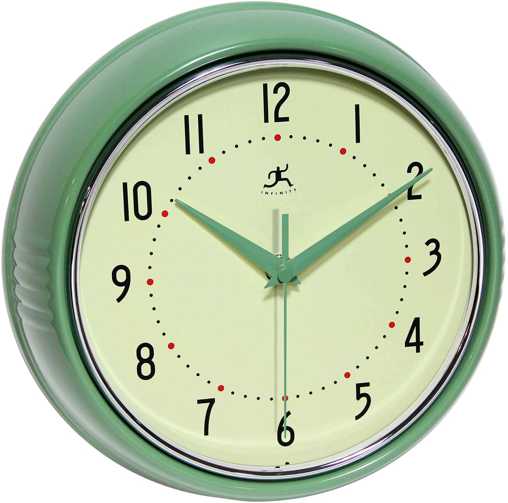 Mid-Century Black Wall Clock — 9"