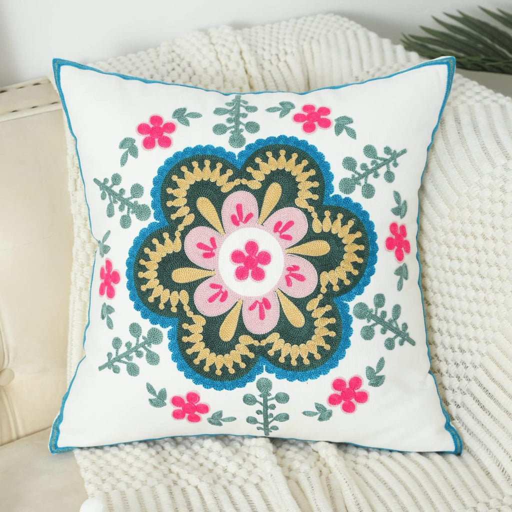Boho Black Throw Pillow Cover — 18" - View 2