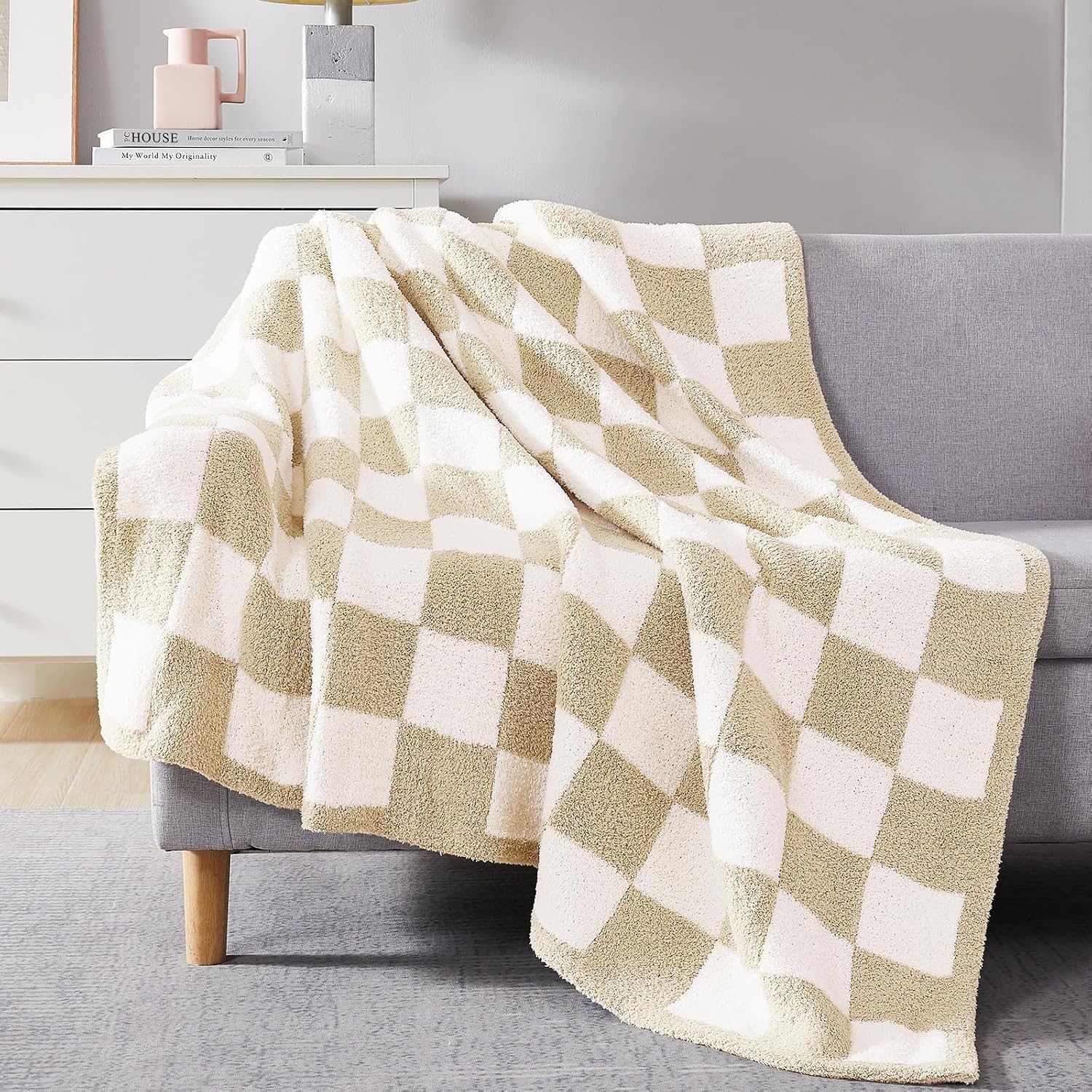 Beige Throw Pillow — 50" — Beige