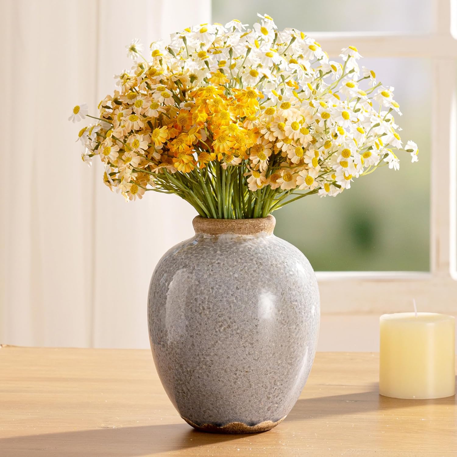 Vintage Farmhouse Blue Flower Vase — Set of 3 — 014-sy-gray