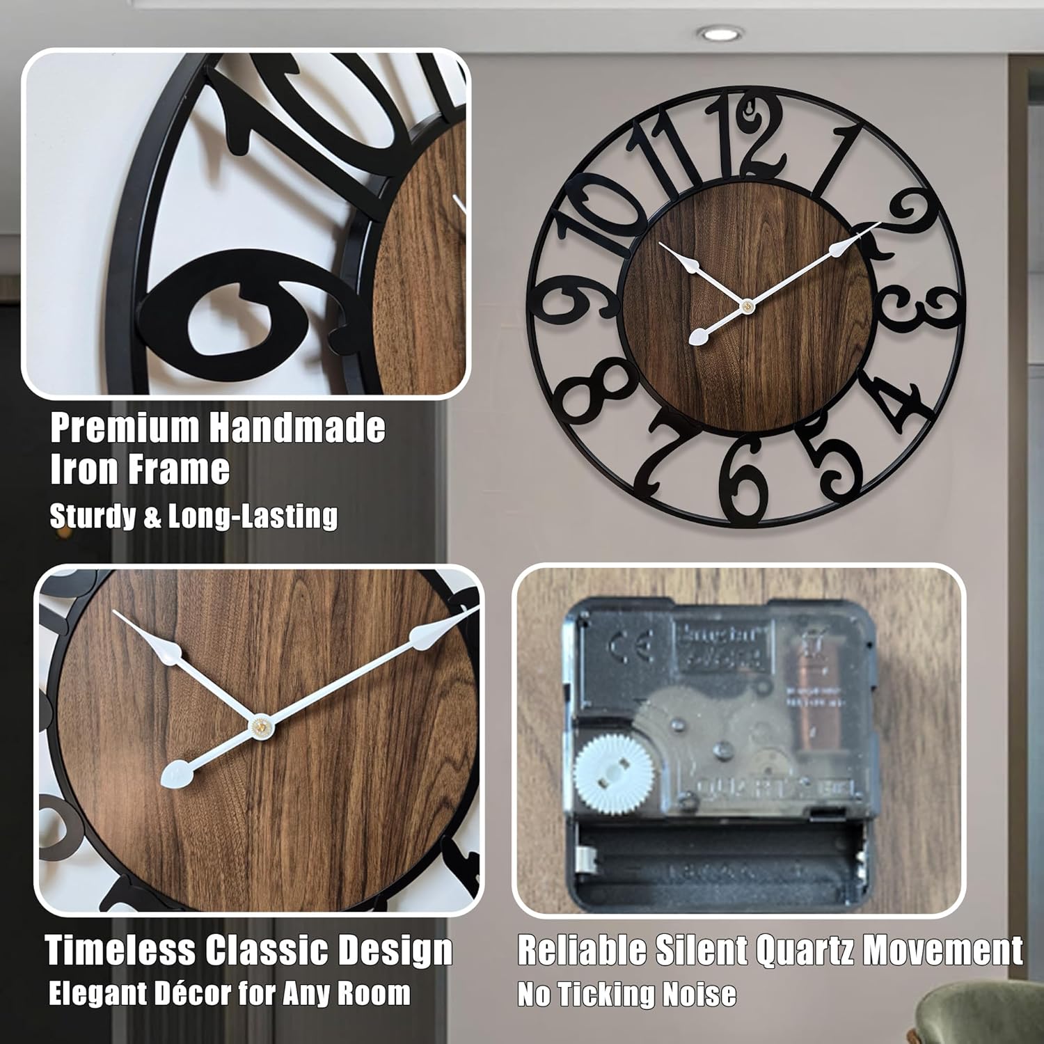 Battery Operated Farmhouse Metal Wall Decor — 24" - View 3