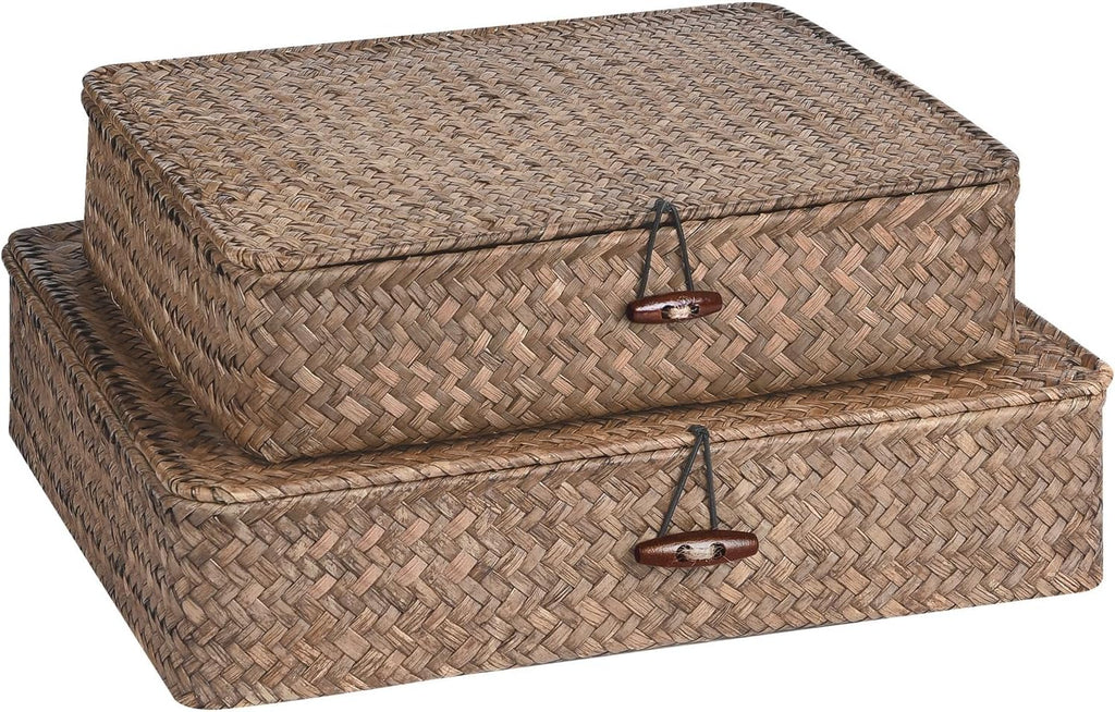 Boho Brown Storage Bin — Set of 2 — Coffee