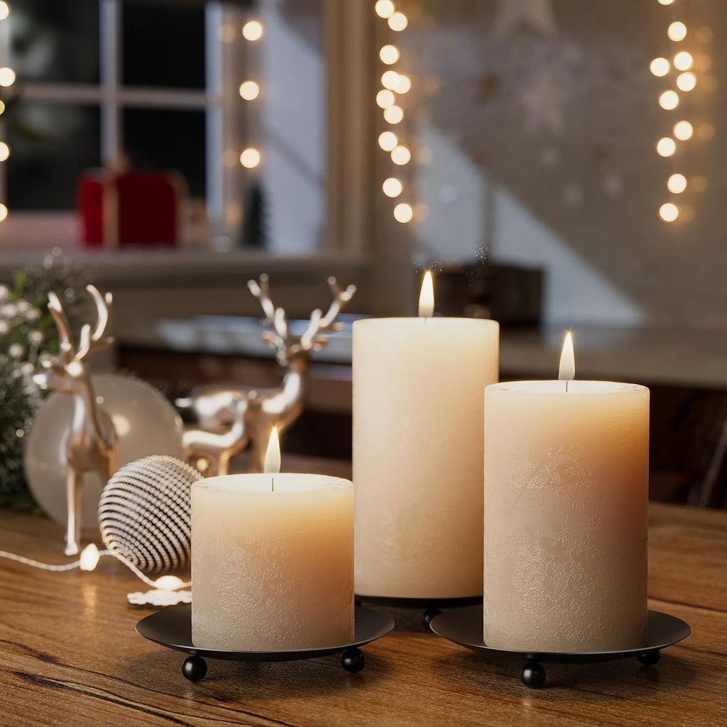 Black Pillar Candle — Set of 2 - View 5