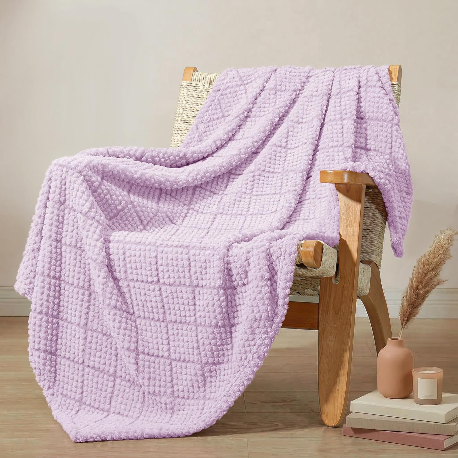 Black Throw Pillow — 60" — Lilac