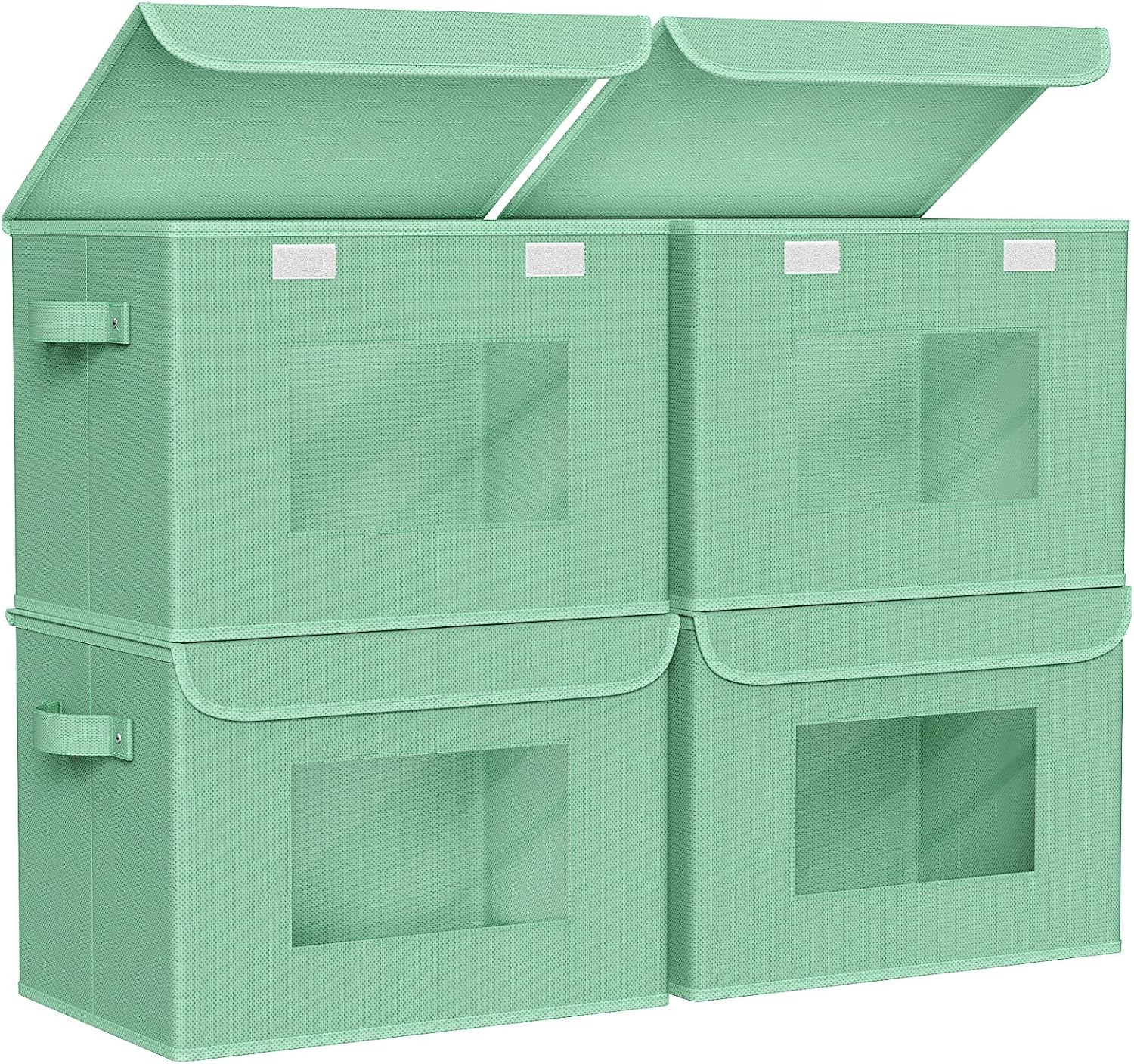 Beige Storage Bin — 12" — Green