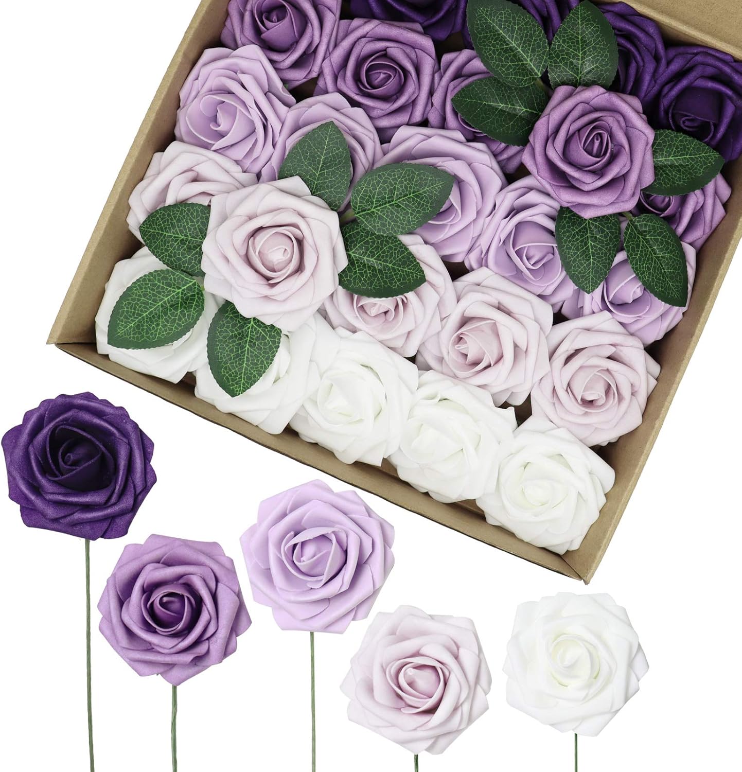 Blue Artificial Flowers — 3" — Shades of Purple