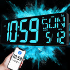 Color Changing Blue Wall Clock — Bluetooth&remote-ice Blue-17.2in