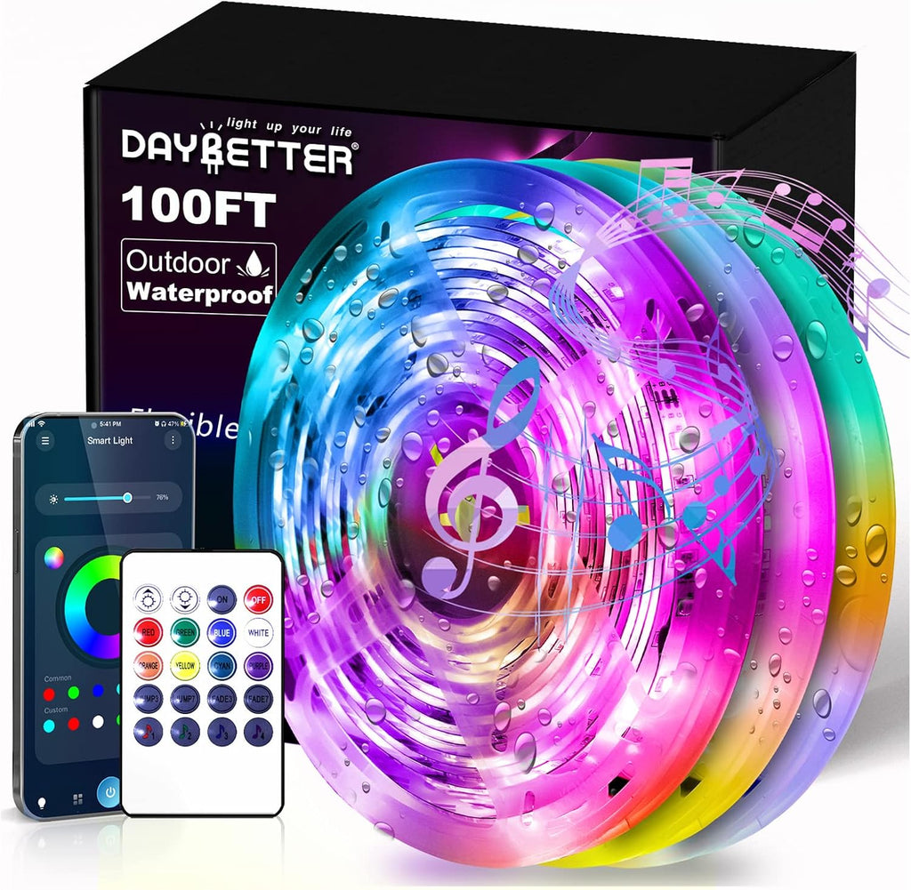 Color Changing Metal LED Strip Lights — 100ft(3 Rolls)