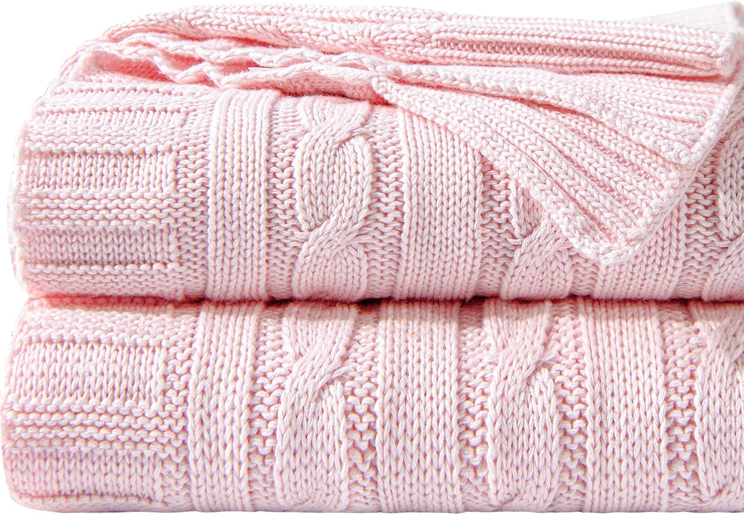 Knit Beige Throw Pillow — 51" — Throw(51"x67")