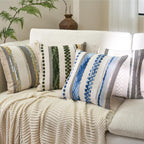 Tufted Boho Black Throw Pillow Cover — 18" - View 4
