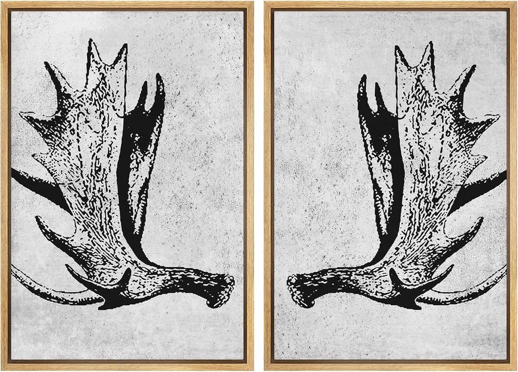 Framed Farmhouse Fabric Wall Art — 24" — 16"x24"x2 Panels Natural