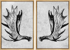 Framed Farmhouse Fabric Wall Art — 24" — 16"x24"x2 Panels Natural