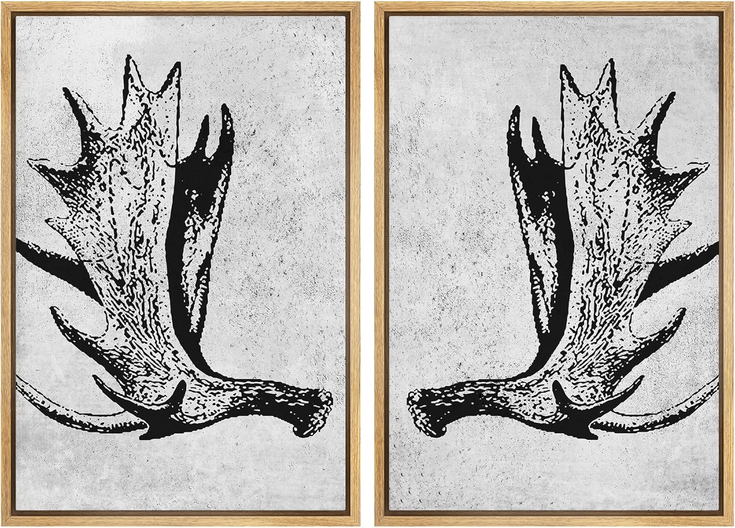 Framed Farmhouse Fabric Wall Art — 24" — 16"x24"x2 Panels Natural