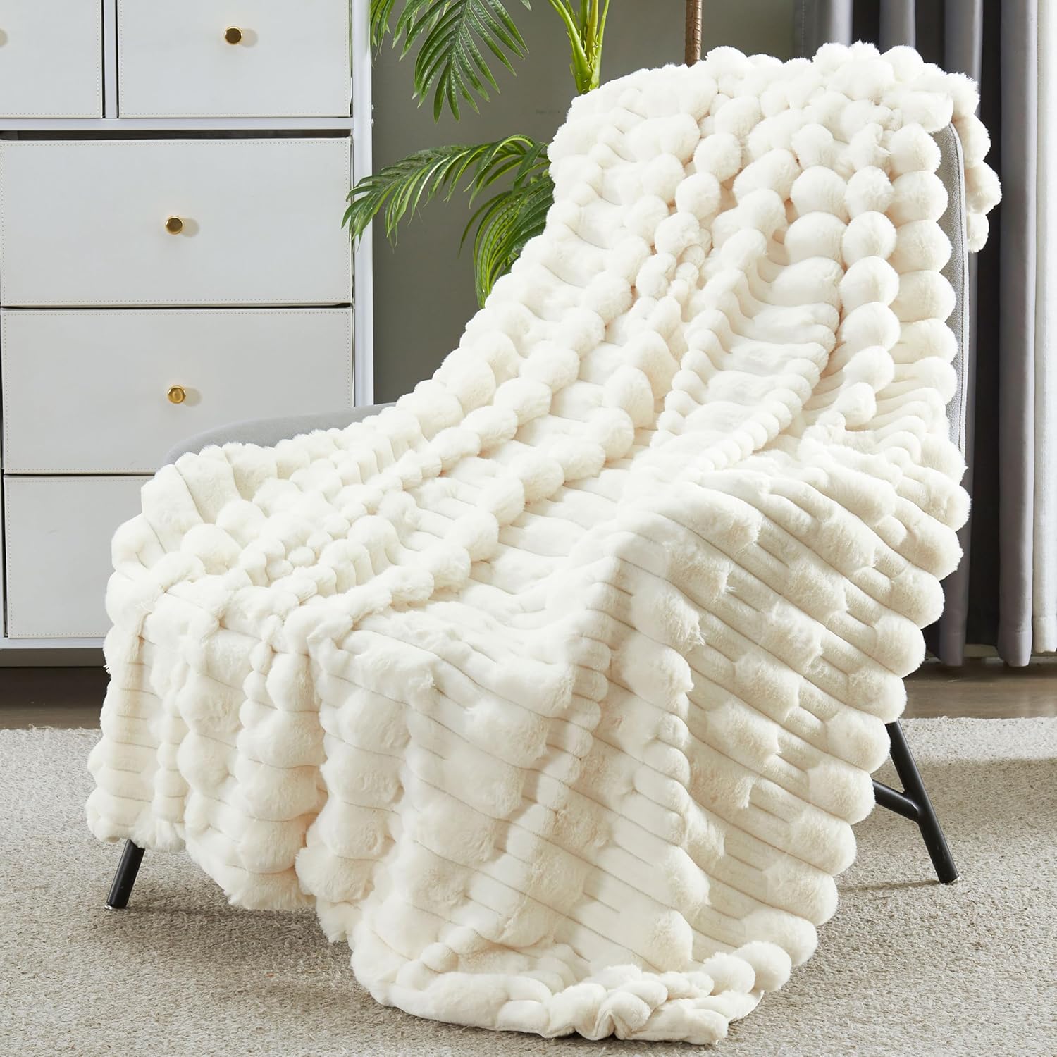 Modern Beige Throw Pillow — 50" — Cream White