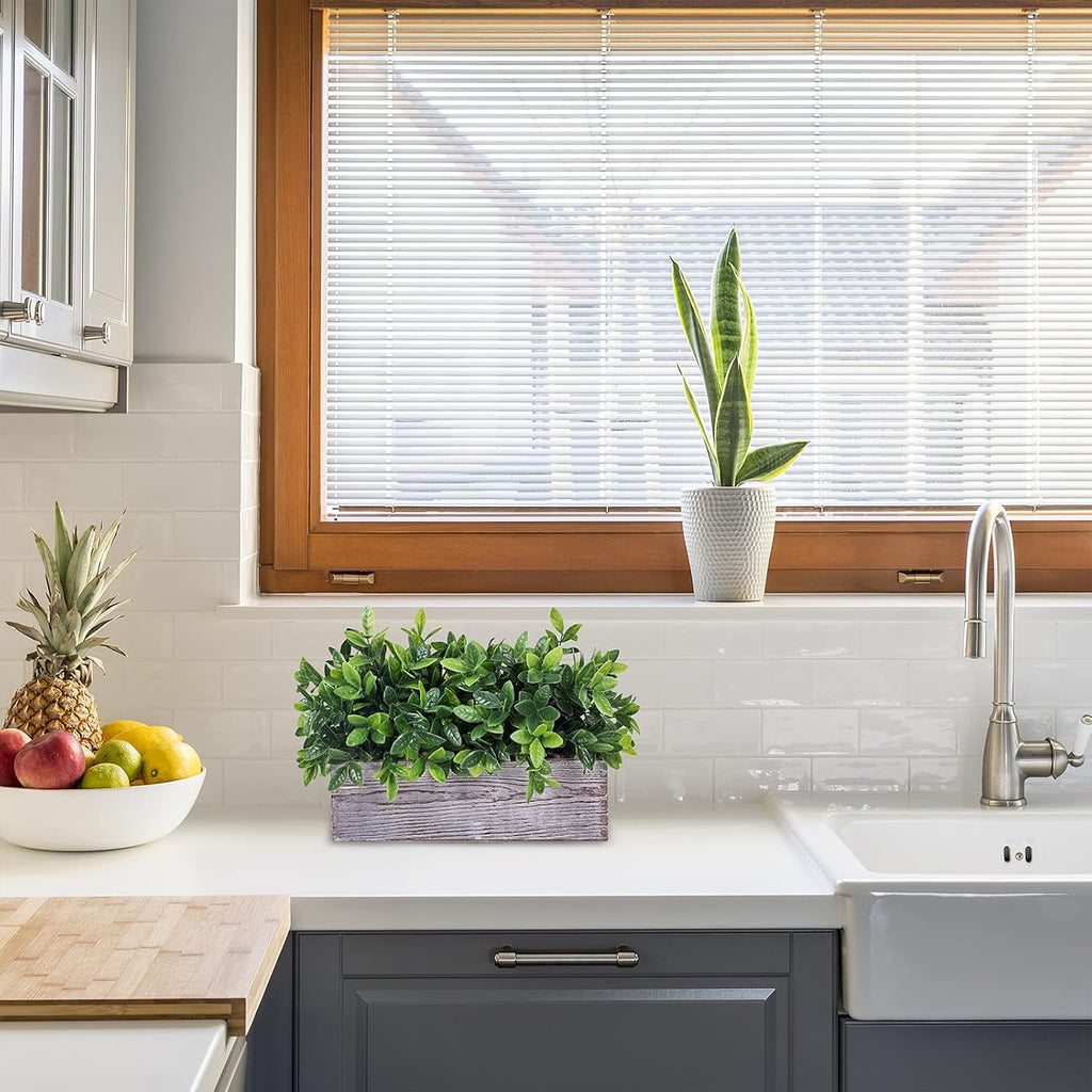 Rectangular Farmhouse Wood Artificial Plant - View 5